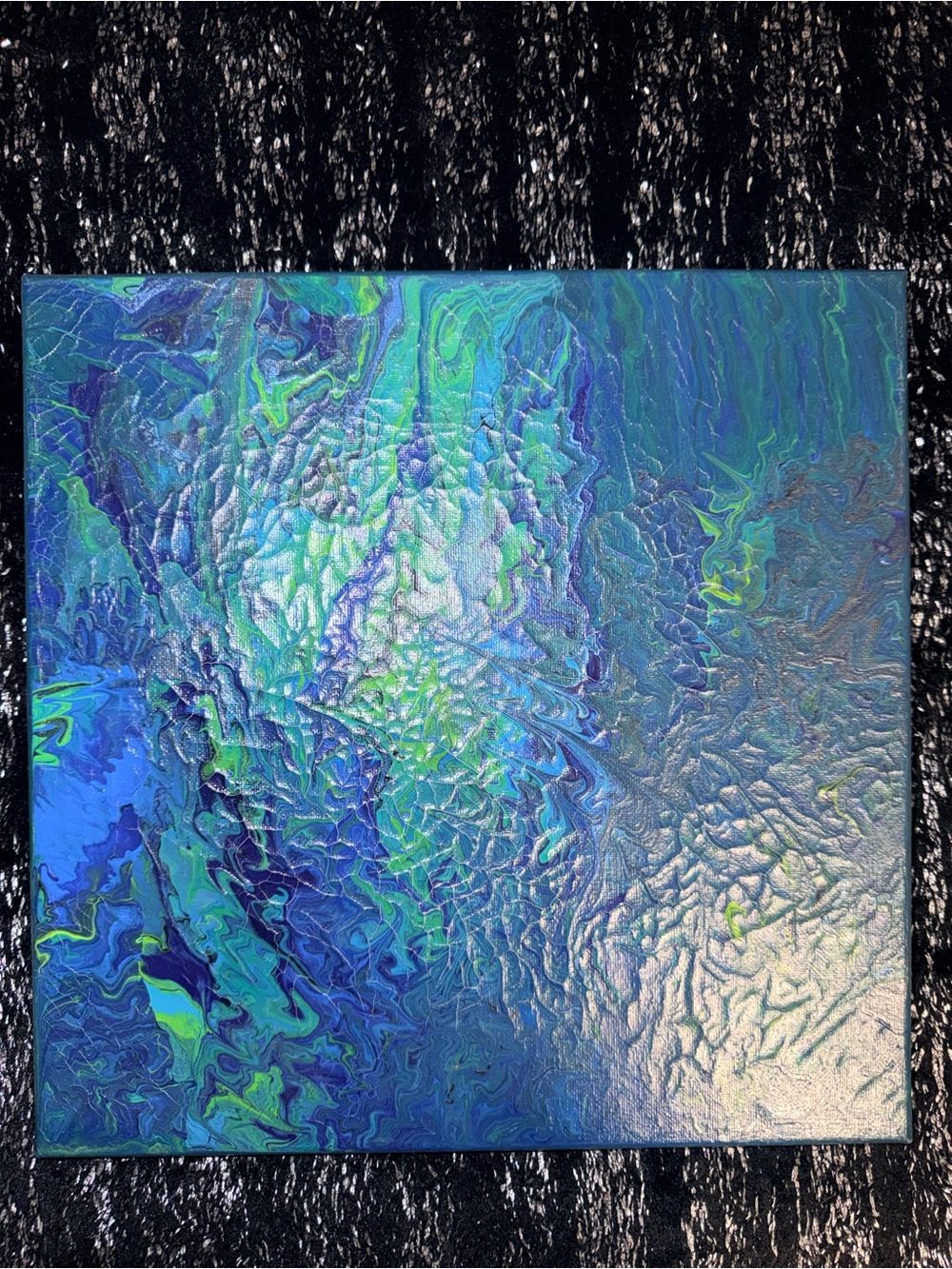 Abstract Ocean Blue and Green Canvas Wall Art by